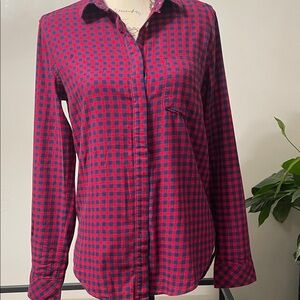 Plaid Button-Up Women's Top